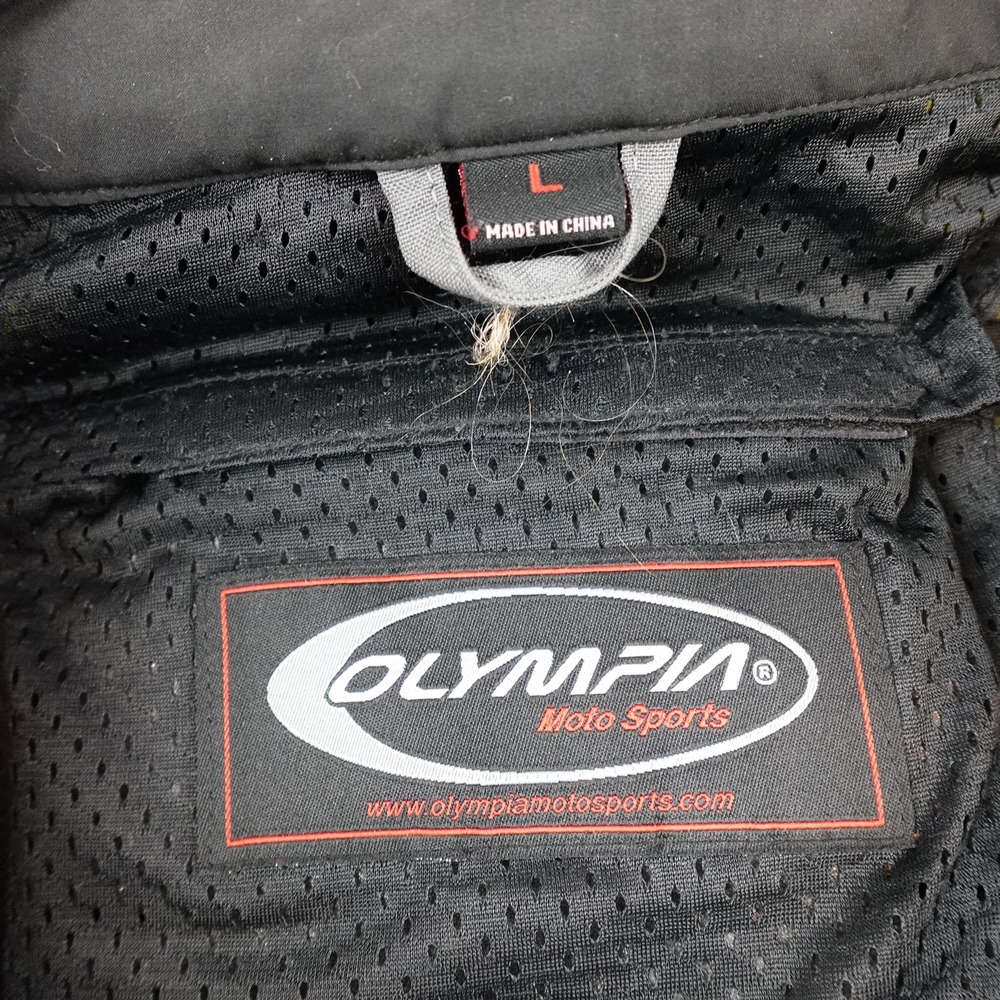 Olympia Moto Sports Jacket Mens Large Hi Vis Yellow Armored Motorcycle Riding - Picture 5 of 9